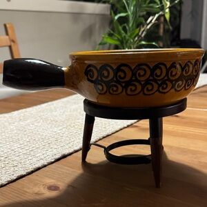 Vintage Landert Fondue Pot with Stand